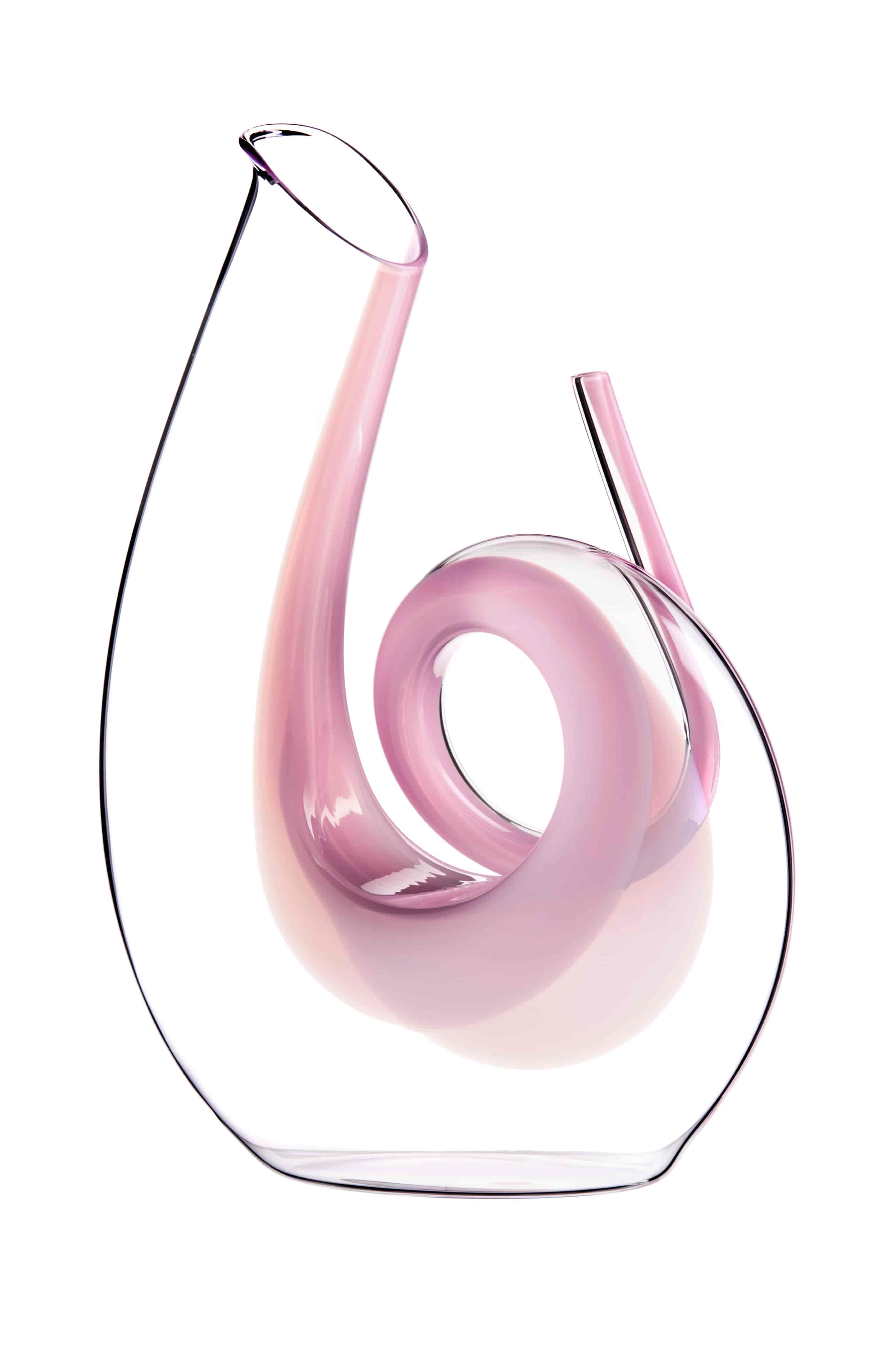 Riedel, Karaff Curly Pink, Decanter Handmade Riedel, Karaff Curly Pink, Decanter Handmade