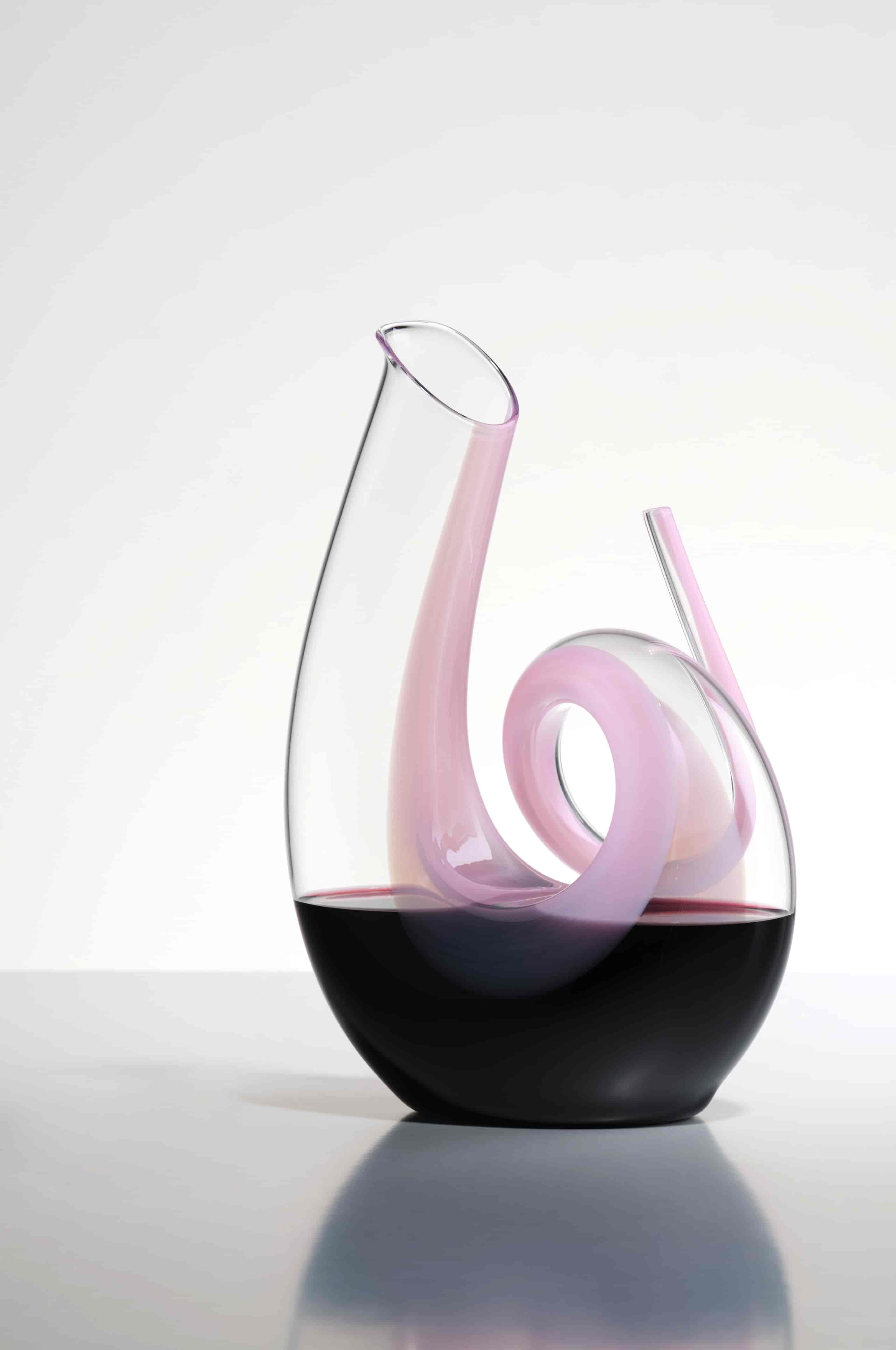 Riedel, Karaff Curly Pink, Decanter Handmade Riedel, Karaff Curly Pink, Decanter Handmade