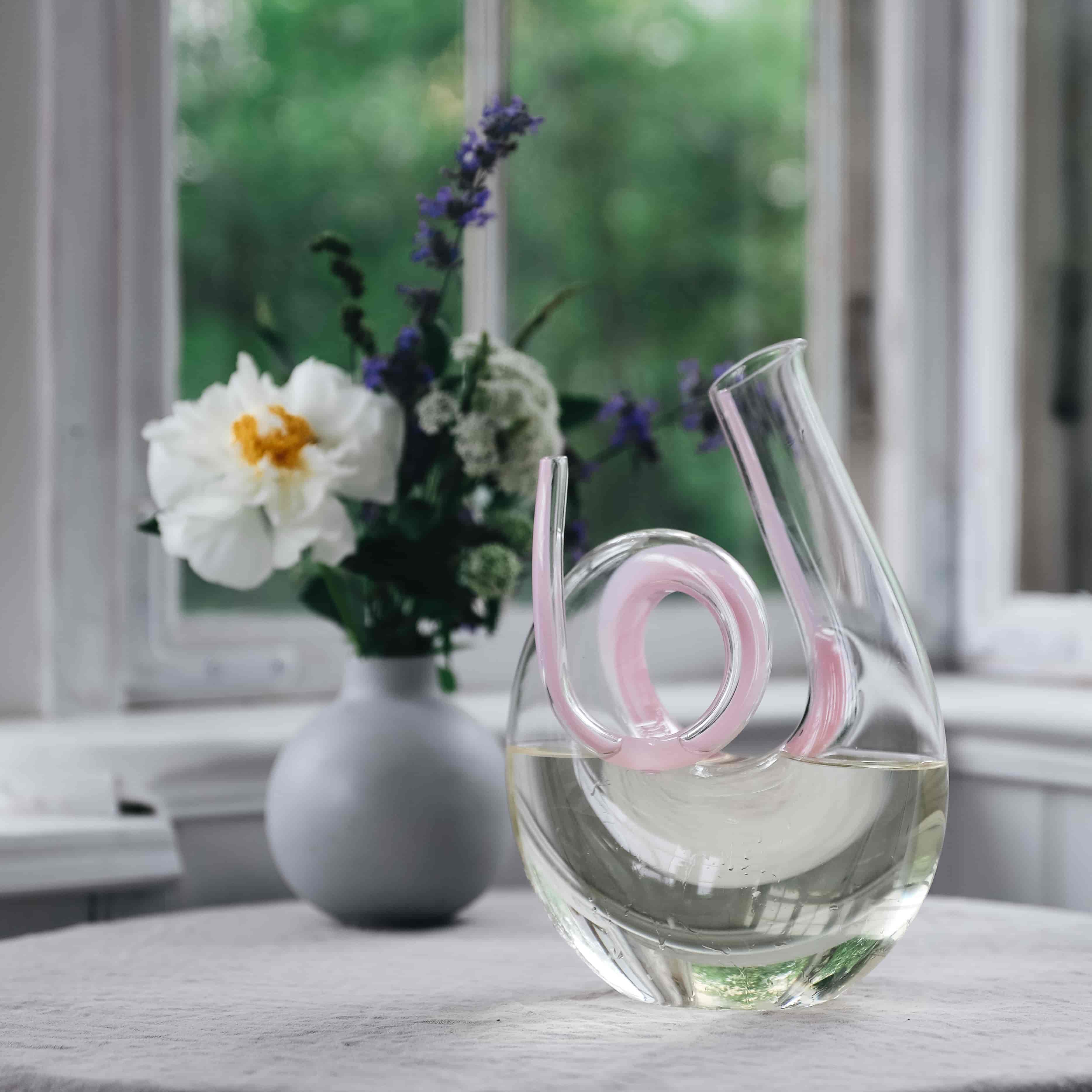 Riedel, Karaff Curly Pink, Decanter Handmade Riedel, Karaff Curly Pink, Decanter Handmade