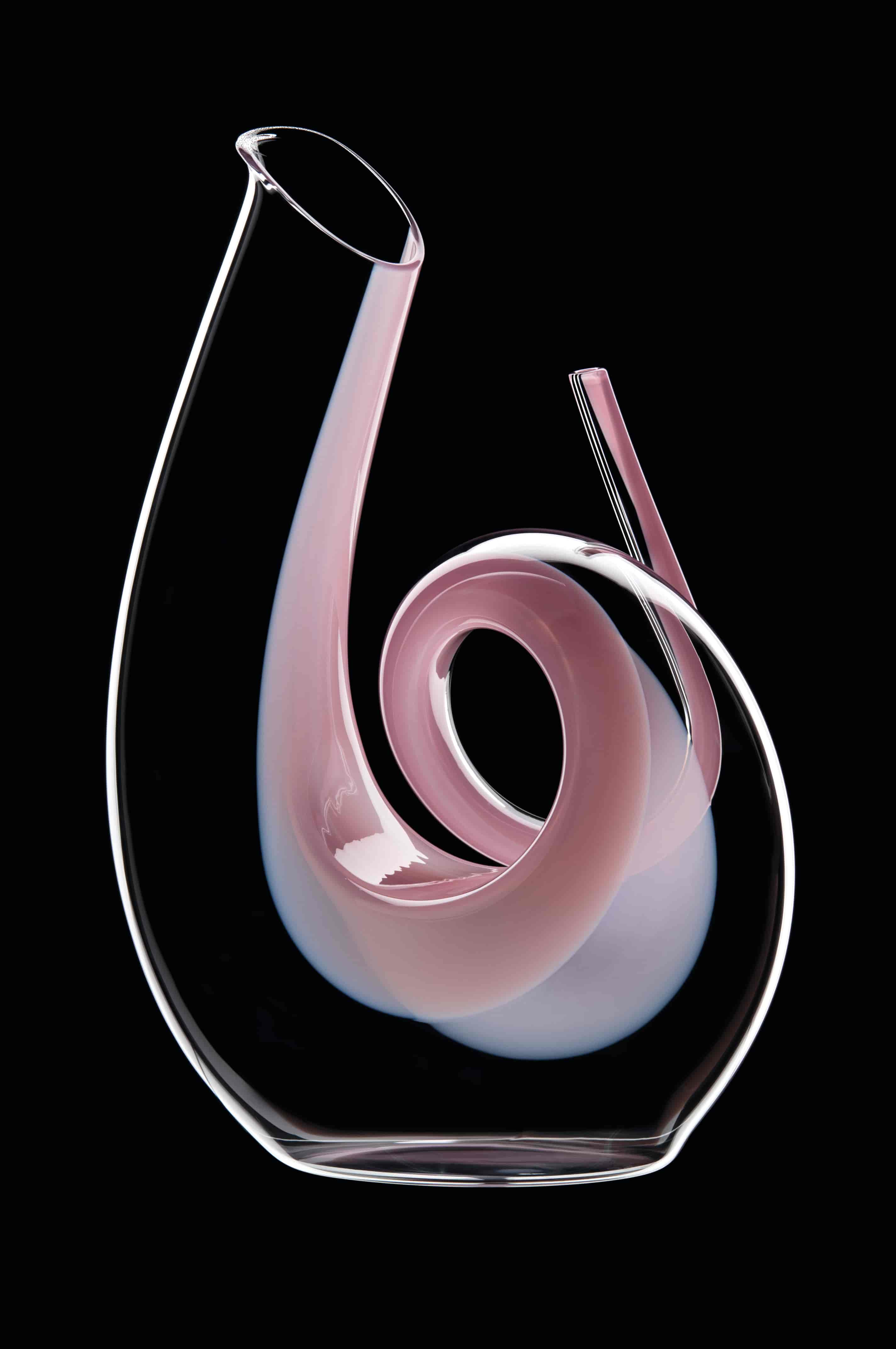 Riedel, Karaff Curly Pink, Decanter Handmade Riedel, Karaff Curly Pink, Decanter Handmade